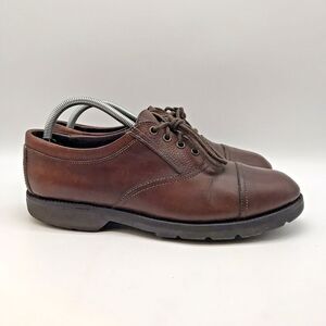 Allen Edmonds Park Avenue Oxfords Men's 9.5B Brown Cap Toe Vibram Gumlite Soles